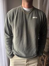 Load image into Gallery viewer, Upcycled Keep Earth Sage Green Ribbed Cotton Long Sleeve Shirt Mens