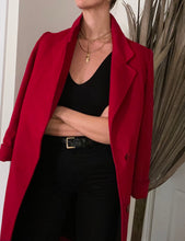 Load image into Gallery viewer, Vintage Cardinal Red Long Wool Blazer