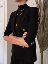 Load image into Gallery viewer, Vintage Double Breasted Black Blazer