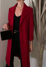 Load image into Gallery viewer, Vintage Cardinal Red Long Wool Blazer