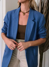 Load image into Gallery viewer, Vintage Cornflower Blue Wool Blazer