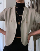 Load image into Gallery viewer, Vintage Silk Cropped Blazer Blouse