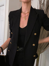 Load image into Gallery viewer, Vintage Double Breasted Black Blazer