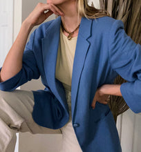 Load image into Gallery viewer, Vintage Cornflower Blue Wool Blazer