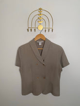 Load image into Gallery viewer, Vintage Silk Cropped Blazer Blouse
