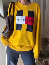 Load image into Gallery viewer, Vintage Tommy Hilfiger Very Oversized Bright Yellow Cotton Knit Pullover Sweater
