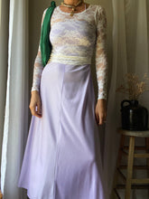 Load image into Gallery viewer, Vintage Lilac Purple Long Empire Waist Halter Dress Straight Neck Spaghetti Straps
