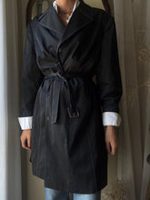 Load image into Gallery viewer, Vintage Classic Oversized Black Trench Coat
