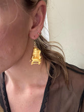 Load image into Gallery viewer, Fun Rare Vintage Gold Chair Drop Earrings: 90s Statement Jewelry
