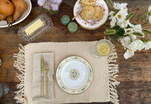Load image into Gallery viewer, Vintage Beige Neutral Woven Placemats Tassel Fringe Set of 5
