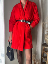 Load image into Gallery viewer, Vintage Bright Burnt Orange Wool Coat Padded Shoulders
