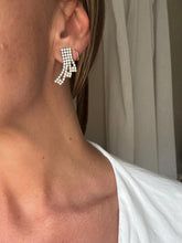 Load image into Gallery viewer, Vintage 90s Rhinestone Multi Strand  Drop Earrings

