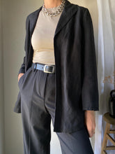 Load image into Gallery viewer, Vintage Black Linen Oversized Blazer

