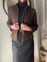 Load image into Gallery viewer, Vintage Brown Faux Suede Leather Jacket
