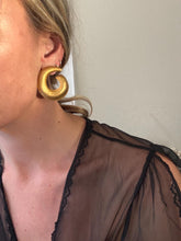 Load image into Gallery viewer, Vintage 80s 90s Large Gold Swirl Spiral Statement Muted Tone
