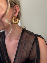 Load image into Gallery viewer, Vintage 80s 90s Large Gold Swirl Spiral Statement Muted Tone
