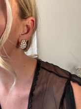 Load image into Gallery viewer, Vintage 80s 90s Multi Pearl Gold Statement Earrings
