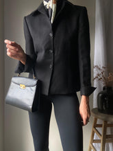 Load image into Gallery viewer, Vintage Black Cropped Camelhair Jacket

