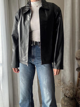 Load image into Gallery viewer, Vintage 90s 2000s Oversized Minimal Leather Boxy Moto Jacket
