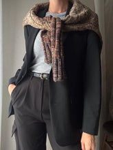 Load image into Gallery viewer, Classic Preloved Black Wool Blend Structured Oversized Boyfriend Blazer
