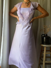 Load image into Gallery viewer, Vintage Lilac Purple Long Empire Waist Halter Dress Straight Neck Spaghetti Straps
