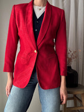 Load image into Gallery viewer, Vintage Structured Red Blazer Slightly Padded Shoulders
