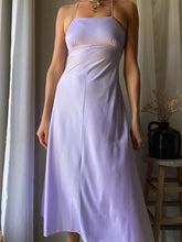Load image into Gallery viewer, Vintage Lilac Purple Long Empire Waist Halter Dress Straight Neck Spaghetti Straps
