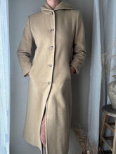 Load image into Gallery viewer, Vintage Wool Tan Camel Hooded Long Coat
