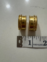 Load image into Gallery viewer, Vintage 90s Gold Tone Thick Hoop Statement Earrings
