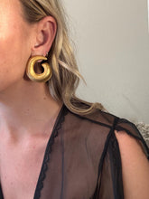 Load image into Gallery viewer, Vintage 80s 90s Large Gold Swirl Spiral Statement Muted Tone
