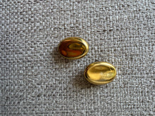 Load image into Gallery viewer, Vintage 80s 90s Gold Oval Stud Earrings: 90s Statement Jewelry

