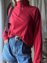 Load image into Gallery viewer, Vintage Ralph Lauren Polo Red Oversized Henley Quarter Zip Pullover Sweater
