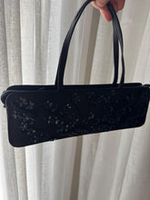 Load image into Gallery viewer, Vintage Black Flower Sequin Beaded Hand Bag Purse
