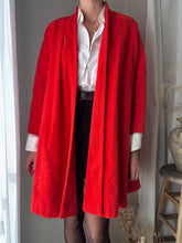 Load image into Gallery viewer, Vintage Bright Burnt Orange Wool Coat Padded Shoulders
