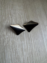 Load image into Gallery viewer, Vintage 80s 90s Black Gold Stud Earrings

