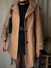 Load image into Gallery viewer, Vintage London Fog Wool Caramel Camel Oversized Coat with Waist Tie Removable Hood
