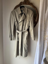 Load image into Gallery viewer, Vintage London Fog Oversized Classic Grey Green Beige Cotton Blend Trench Coat
