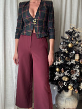 Load image into Gallery viewer, Vintage Burgundy Merlot Wide Leg Trousers 30" Inseam
