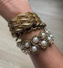 Load image into Gallery viewer, Vintage Gold Tone Wide Bracelet

