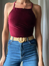 Load image into Gallery viewer, Vintage 90s Natural Thick Woven Stretchy Straw Wax Belt Wood Circle Buckle
