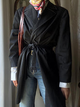 Load image into Gallery viewer, Vintage Classic Oversized Black Trench Coat
