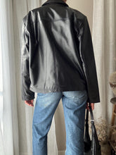 Load image into Gallery viewer, Vintage 90s 2000s Oversized Minimal Leather Boxy Moto Jacket
