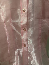 Load image into Gallery viewer, Vintage Sheer Pink Short Sleeve Collared Button Up Top
