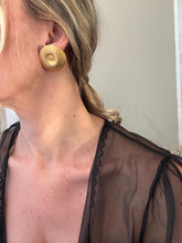 Load image into Gallery viewer, Vintage 80s 90s Gold Sphere Textured Stud Earrings: 90s Statement Jewelry
