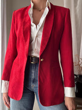 Load image into Gallery viewer, Vintage Structured Red Blazer Slightly Padded Shoulders
