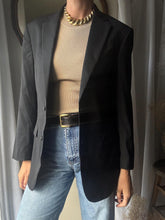 Load image into Gallery viewer, Preloved Black Wool Blend Structured Oversized Boyfriend Blazer
