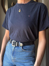 Load image into Gallery viewer, Vintage Tommy Hilfiger Dark Navy Blue Cotton Tee Shirt
