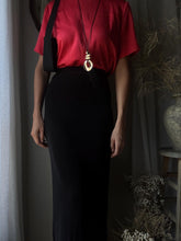 Load image into Gallery viewer, Vintage Slinky Stretchy Long Black Maxi Skirt
