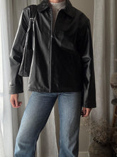 Load image into Gallery viewer, Vintage 90s 2000s Oversized Minimal Leather Boxy Moto Jacket
