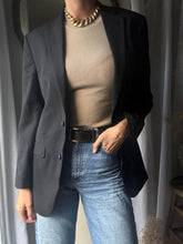Load image into Gallery viewer, Preloved Black Wool Blend Structured Oversized Boyfriend Blazer
